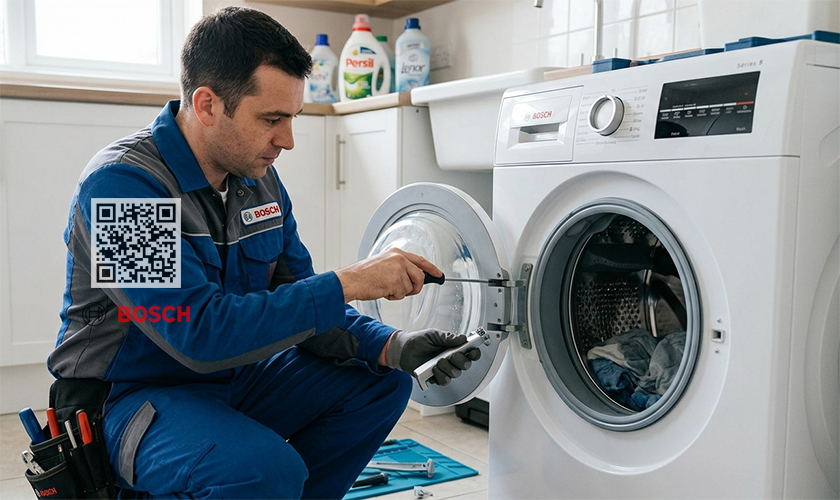Máy giặt Bosch không mở được cửa: #5 Vấn đề & Cách xử lý 4 Bạn có thể tự sửa lỗi kẹt cửa không mở được ở máy giặt Bosch bằng một số hướng dẫn sau