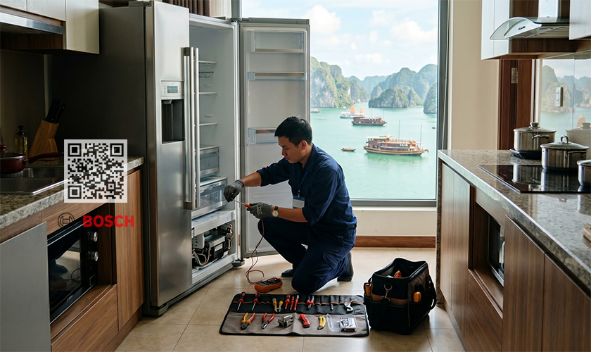 Sửa tủ lạnh Bosch tại Hạ Long | Dịch vụ chính hãng, Uy tín 4 Kỹ thuật viên Trạm bảo hành Bosch Home VN làm việc theo quy trình chuyên nghiệp
