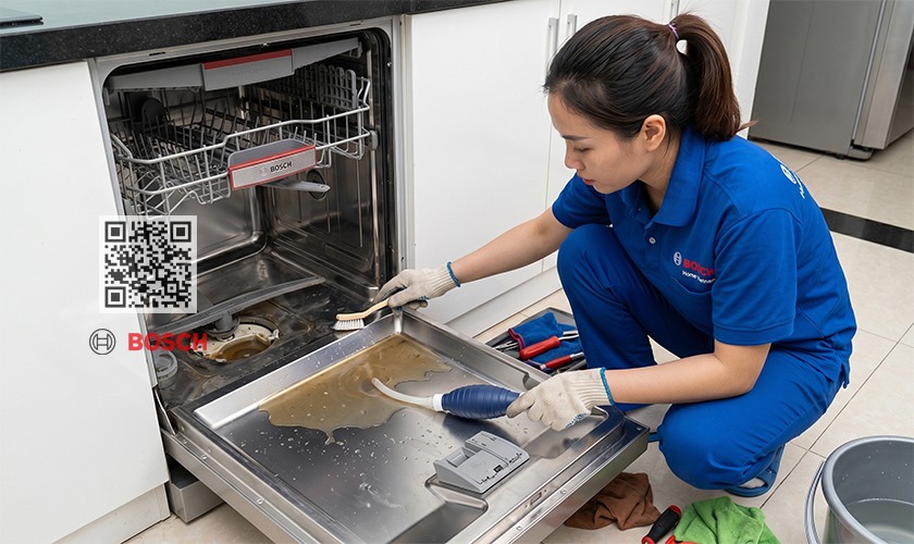 Máy rửa bát Bosch bị đọng nước: 5 Nguyên nhân & Cách xử lý 4 Hướng dẫn cách tự khắc phục tình trạng đọng nước ở máy rửa bát Bosch