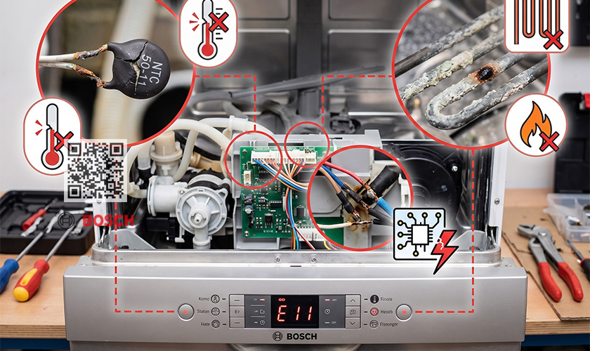 Lỗi E11 máy rửa bát Bosch: 3 Vấn đề & Cách khắc phục 6 Một số nguyên nhân khiến máy rửa bát Bosch báo lỗi E11