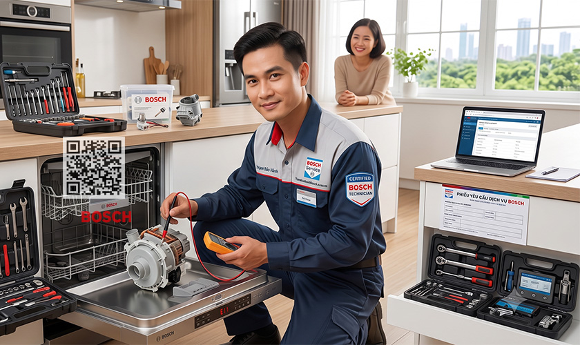 Lỗi E11 máy rửa bát Bosch: 3 Vấn đề & Cách khắc phục 8 Tiếp nhận sửa máy rửa bát Bosch báo lỗi E11 tại nhà khách hàng